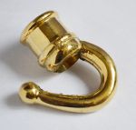 Brass Hook in Polished Brass 1/2" Female Thread Drilled for Cable (405)